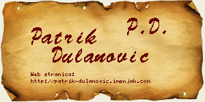 Patrik Dulanović vizit kartica